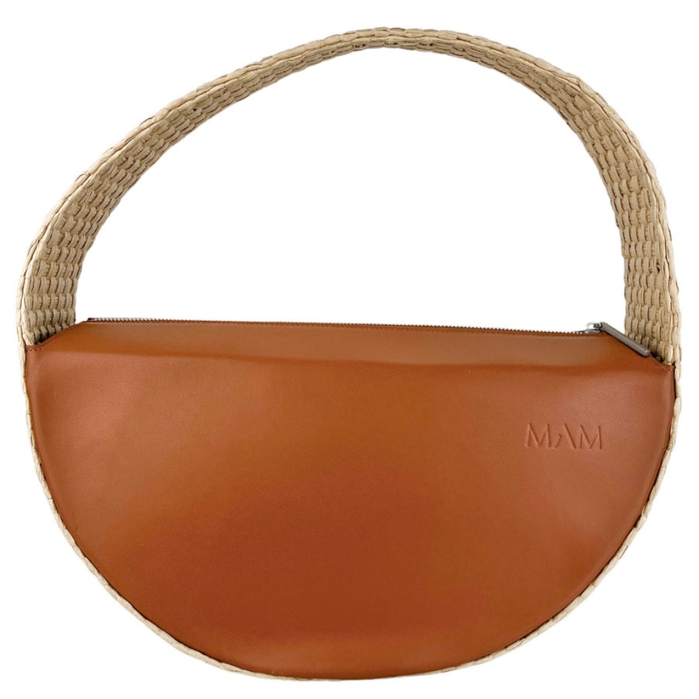 NWT MAM UFO 204 raffia and leather handbag